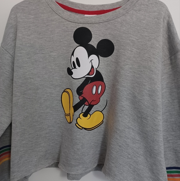 Disney Mickey Mouse Crop Long Sleeve Top - Picture 2 of 7